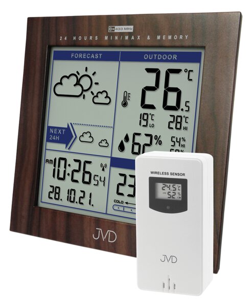 JVD Rádiem řízená meteorologická stanice v imitaci dřeva JVD RB9233.2