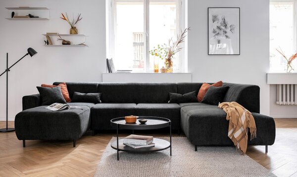 SEDACÍ SOUPRAVA, textil, tmavě šedá MID.YOU - Sedací soupravy, Online Only