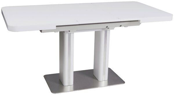 JÍDELNÍ STŮL, bílá, barvy nerez oceli, 120-160/80/76 cm Hom`in - Jídelní stoly