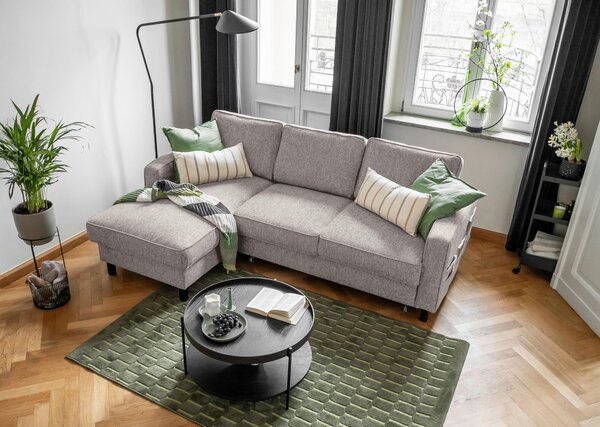 ROHOVÁ SEDAČKA, textil, šedobílá MID.YOU - Sedací soupravy, Online Only