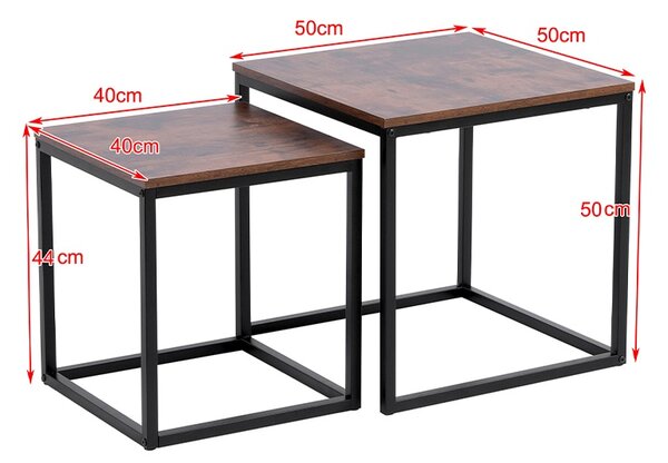 Velaco Set 2 konferenčních stolků TIG-3 50, dub/černá
