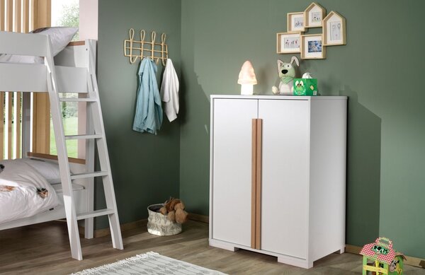 Bílá dvoupatrová postel Vipack Londen 90 x 200 cm