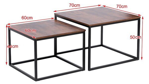 Velaco Set 2 konferenčních stolků TIG-3 70, dub/černá