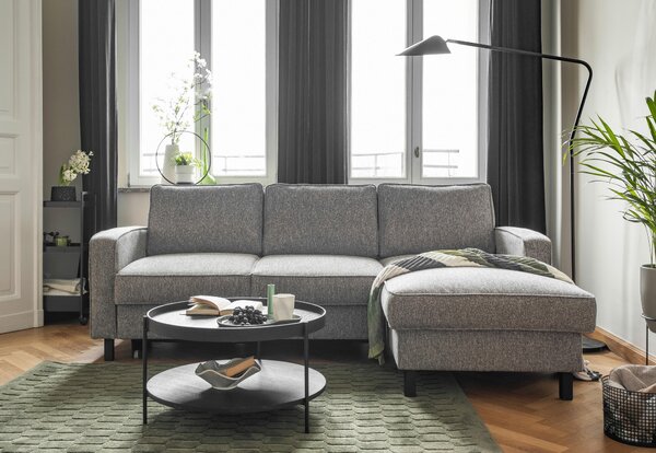 ROHOVÁ SEDAČKA, textil, šedá MID.YOU - Sedací soupravy, Online Only