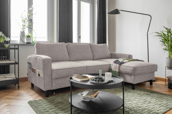 ROHOVÁ SEDAČKA, textil, šedobílá MID.YOU - Sedací soupravy, Online Only
