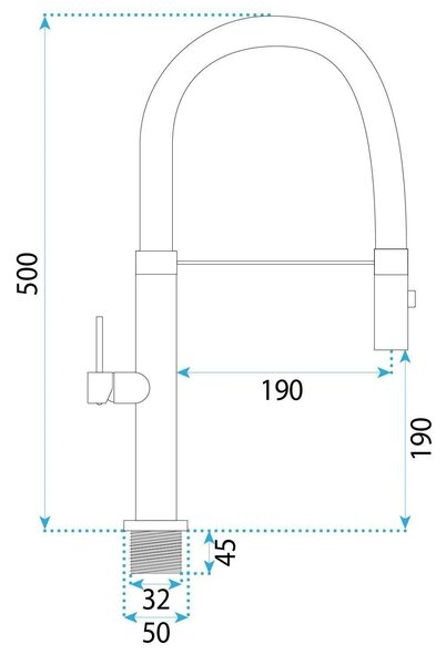 Dřezová baterie REA VIERA s flexibilním raménkem a sprškou, černá mat