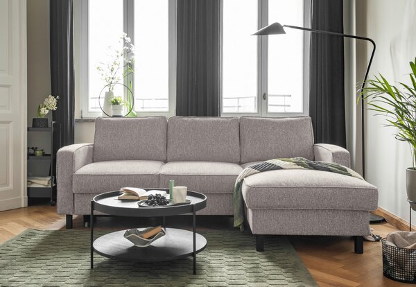 ROHOVÁ SEDAČKA, textil, šedobílá MID.YOU - Sedací soupravy, Online Only