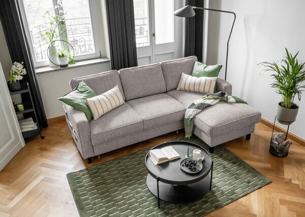 ROHOVÁ SEDAČKA, textil, šedobílá MID.YOU - Sedací soupravy, Online Only