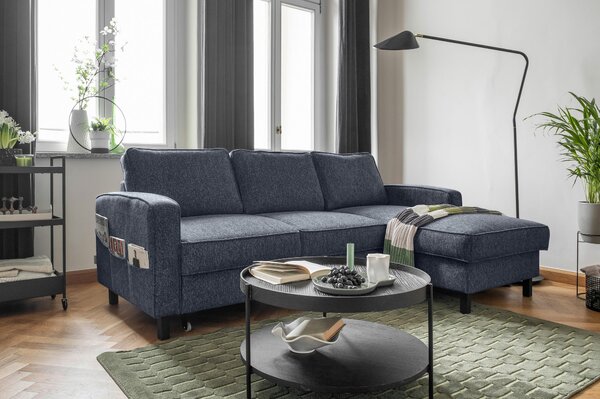 ROHOVÁ SEDAČKA, textil, tmavě modrá MID.YOU - Sedací soupravy, Online Only