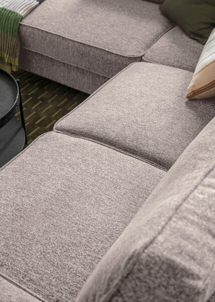 ROHOVÁ SEDAČKA, textil, šedobílá - Sedací soupravy, Online Only