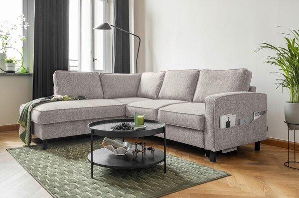 ROHOVÁ SEDAČKA, textil, šedobílá - Sedací soupravy, Online Only