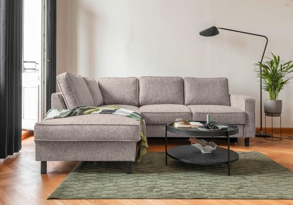 ROHOVÁ SEDAČKA, textil, šedobílá - Sedací soupravy, Online Only
