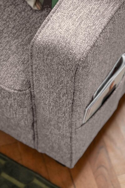ROHOVÁ SEDAČKA, textil, šedobílá - Sedací soupravy, Online Only