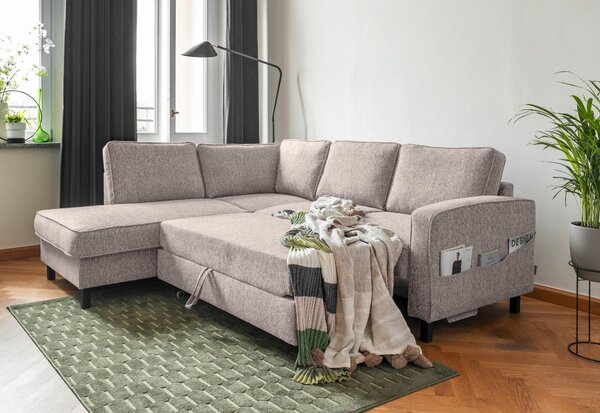 ROHOVÁ SEDAČKA, textil, šedobílá - Sedací soupravy, Online Only