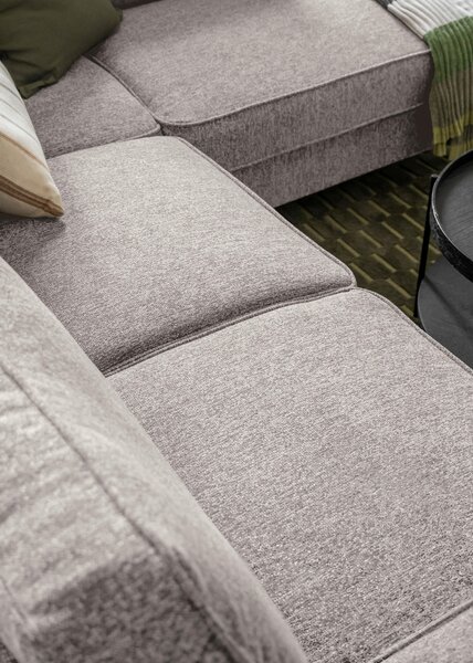 ROHOVÁ SEDAČKA, textil, šedobílá - Sedací soupravy, Online Only
