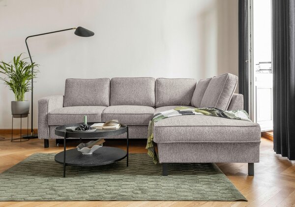ROHOVÁ SEDAČKA, textil, šedobílá - Sedací soupravy, Online Only