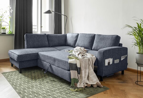 ROHOVÁ SEDAČKA, textil, tmavě modrá - Sedací soupravy, Online Only