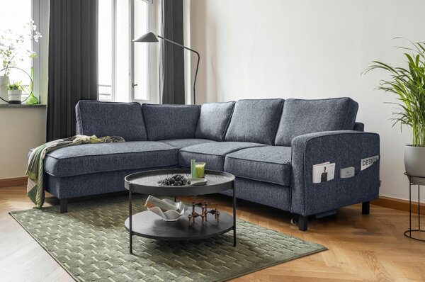 ROHOVÁ SEDAČKA, textil, tmavě modrá - Sedací soupravy, Online Only
