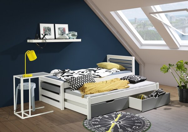 Meblobed Dětská postel Kevin - masiv Velikost spací plochy: 180x80, Barva dílů: přírodní, Barva konstrukce: přírodní