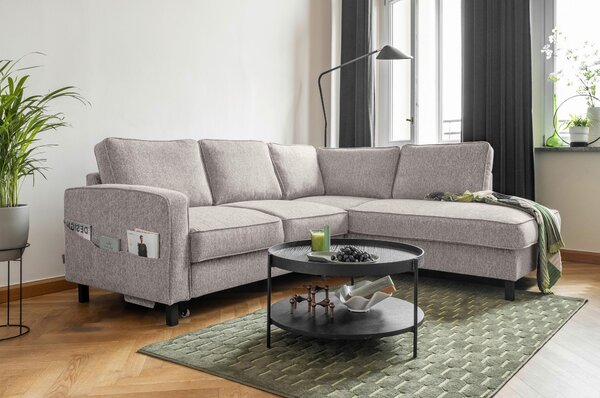 ROHOVÁ SEDAČKA, textil, šedobílá - Sedací soupravy, Online Only