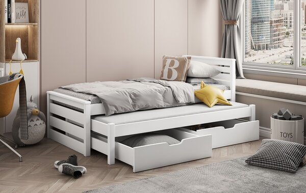 Meblobed Dětská postel Kevin - masiv Velikost spací plochy: 180x80, Barva dílů: přírodní, Barva konstrukce: přírodní