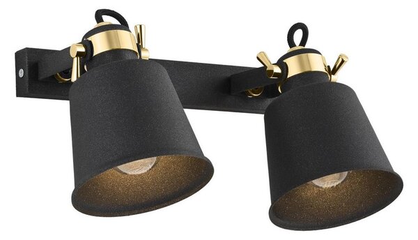Argon 0876 - Nástěnné bodové svítidlo KONGO 2xE27/15W/230V černá