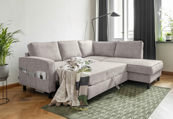 ROHOVÁ SEDAČKA, textil, šedobílá - Sedací soupravy, Online Only