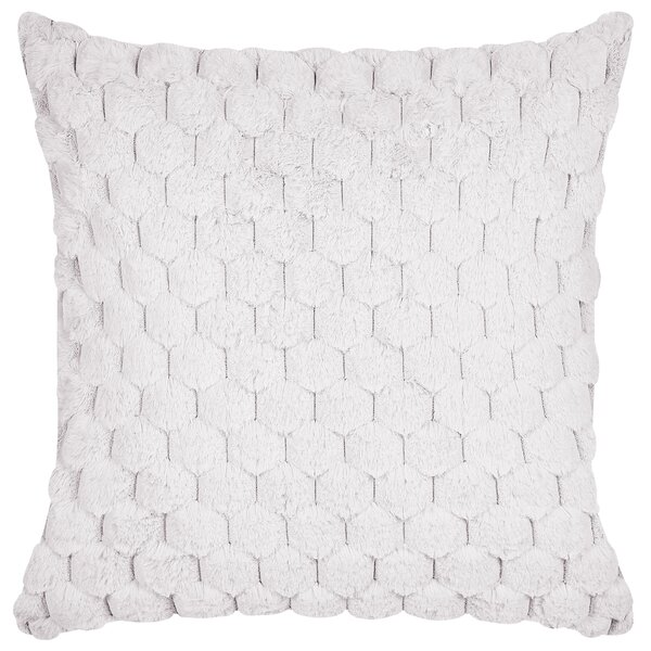 Sada 2 dekorativních polštářů PURSLANE Umělá kožešina 43 x 43 cm Bílá Geometrický vzor