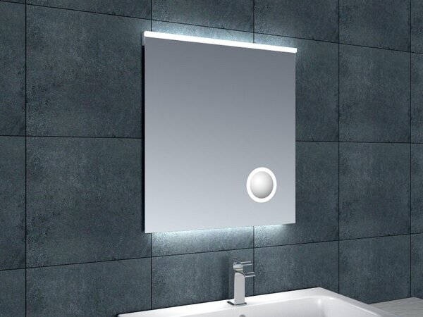 Zrcadlo s LED osvětlením a kosmetickým zrcátkem 600x650x30mm