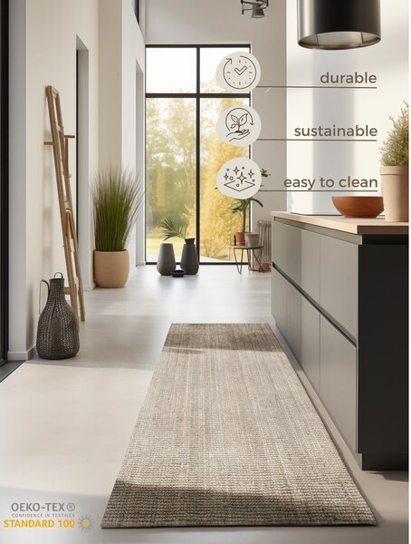 Krémový jutový běhoun 80x200 cm Bouclé – Hanse Home