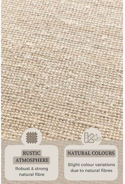 Krémový jutový běhoun 80x200 cm Bouclé – Hanse Home