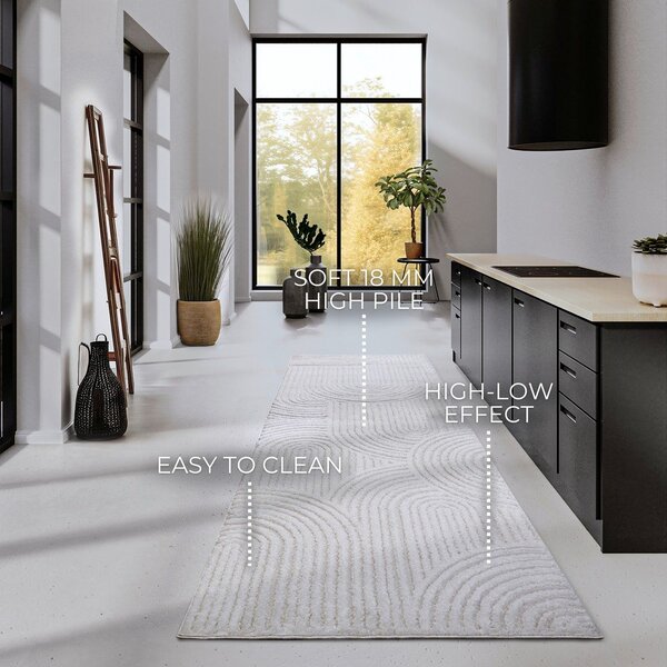 Krémový běhoun 80x240 cm Chappe Cream White – Elle Decoration