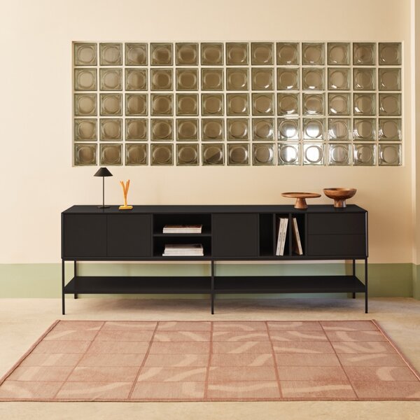 Černý TV stolek Teulat Platt 220 x 45 cm