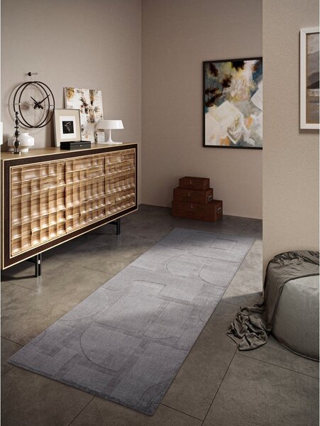 Šedý ručně tkaný vlněný běhoun 80x250 cm Alexis – Villeroy&Boch