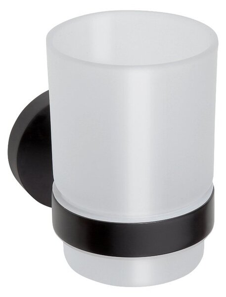 Sapho Sapho, X-ROUND BLACK sklenice závěsná, mléčné sklo, černá matná, XR903B