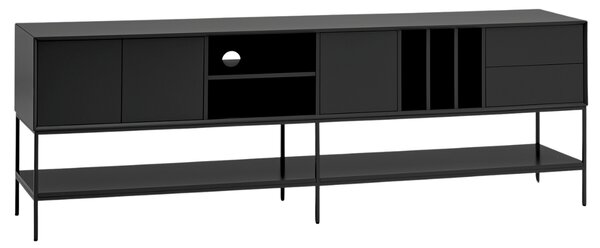 Černý TV stolek Teulat Platt 220 x 45 cm