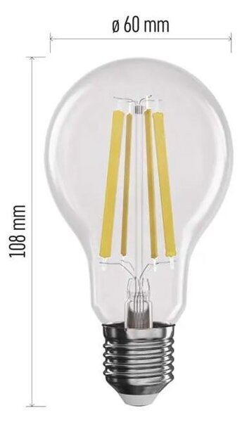 Emos LED žárovka filament E27 11W, 1521lm, náhrada za 100W, teplá bílá 2700K, stmívatelná