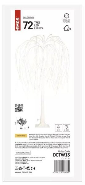 Emos Vánoční LED stromek, 120 cm, venkovní i vnitřní, teplá bílá