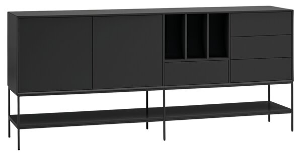 Černá komoda Teulat Platt 220 x 45 cm