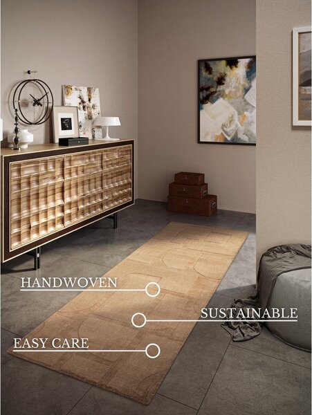 Béžový ručně tkaný vlněný běhoun 80x250 cm Alexis – Villeroy&Boch