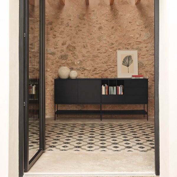 Černá komoda Teulat Platt 220 x 45 cm