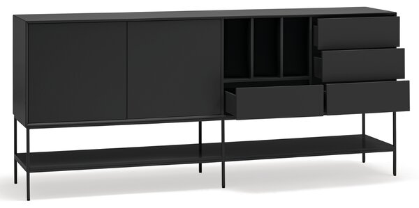 Černá komoda Teulat Platt 220 x 45 cm