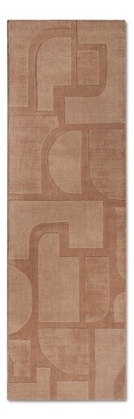 Hnědý ručně tkaný vlněný běhoun 80x250 cm Alexis – Villeroy&Boch
