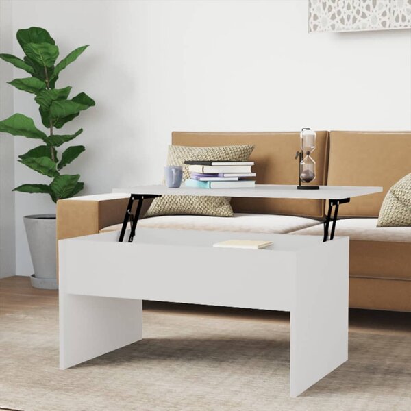 Konferenční stolek lesklý bílý 80x50,5x41,5 cm kompozitní dřevo