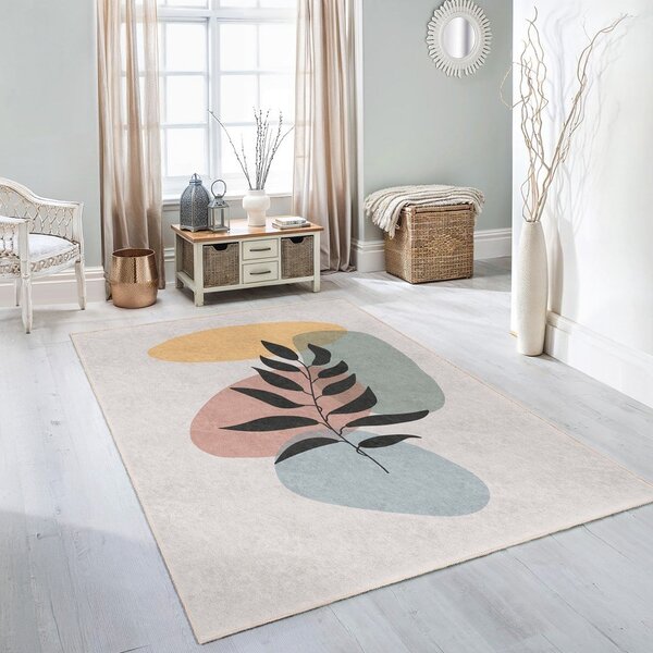Krémový pratelný běhoun 80x200 cm Illustrated Autumn – Mila Home
