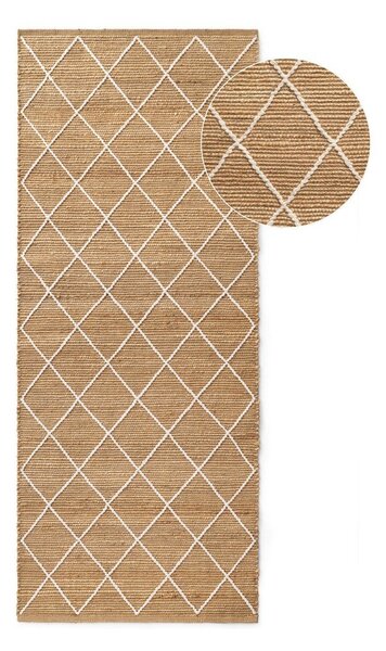 Ručně tkaný jutový běhoun v přírodní barvě 80x200 cm Kunu – Hanse Home