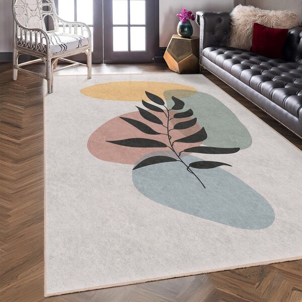 Krémový pratelný běhoun 80x200 cm Illustrated Autumn – Mila Home