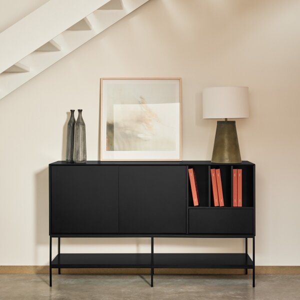 Černá komoda Teulat Platt 166 x 45 cm