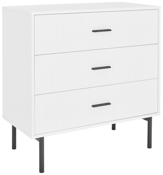 KOMODA, černá, bílá, 80/80/40 cm MID.YOU - Komody na nožičkách, Online Only