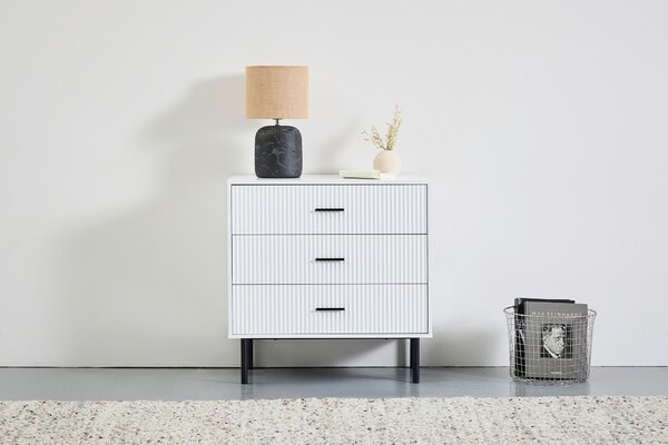 KOMODA, černá, bílá, 80/80/40 cm MID.YOU - Komody na nožičkách, Online Only